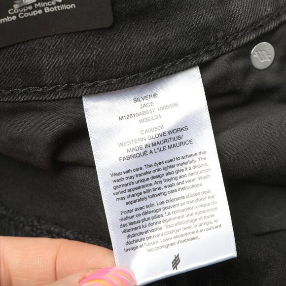 Silver Jeans Co Men's JACE Slim Bootcut Denim Stretch Black Causal 36x34 - Picture 7 of 13